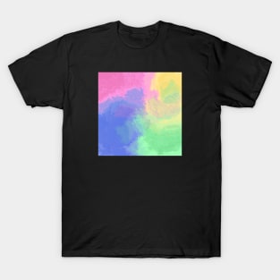 abstract pattern with green, yellow, pink and blue hues T-Shirt